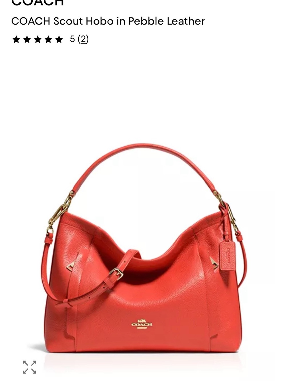 Coach Scout Hobo Shoulder Bag in Coral